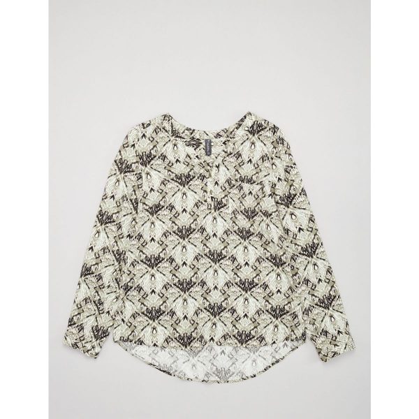 Henley-Bluse mit Print