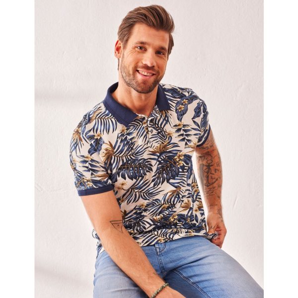 Polo-Shirt: modischer Tropic-Print