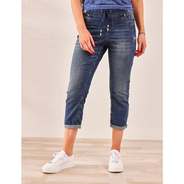 Lässige 7/8-Jeans mit Sweatbund