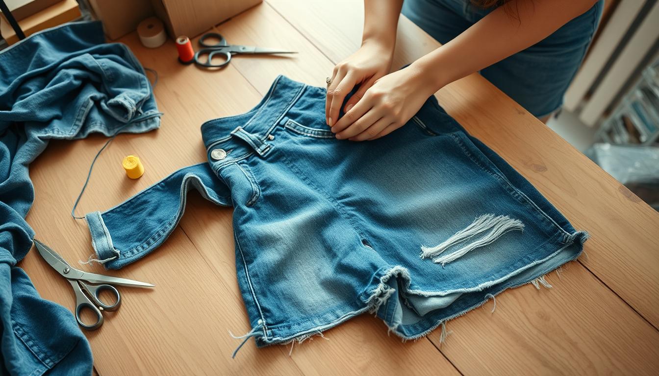 DIY: So machst du aus alten Jeans Shorts